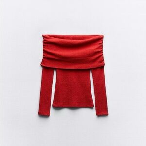 Off the shoulder textured top